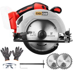 Circular Saw for Mil-waukee M-18 Battery, 7-Inch Brushless Cordless Circular Saw, 8000 RPM, 0-45° Bevel, Power Tool for Wood PVC Cutting (Battery Not 