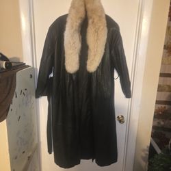 Leather Mink Coat 80s Made In Korea With A Strap $200