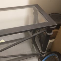 Glass Top Metal Frame Entry Table
