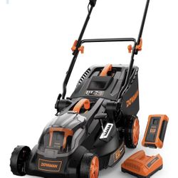 DOVAMAN LD40A 40V 4Ah Brushless Lawn Mower, 16" Cutting Width, Effortless Single-Lever Height Adjustment, 3-Step Foldable Handle & Vertical Storage, 2