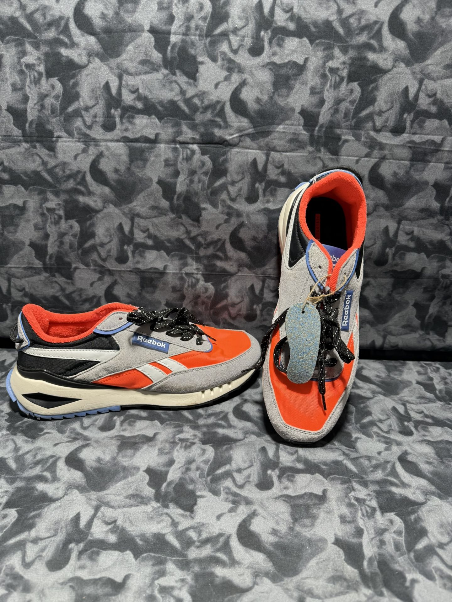 Size 9.5 Reebok Classic Forte Racer Pure Grey Twisted Coral Preowned No Box