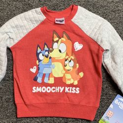 New Bluey boy or girl Valentine’s Day sweatshirt - Size 12, 18 Month Or 2T 