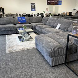 Huge 6 Pc Sofa Sectional Couch Set W/ Chaise 