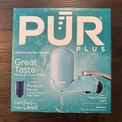PUR PLUS Vertical Faucet Mount Water Filtration System, Lead-Reducing Filter, Great-Tasting Water, Easy Install