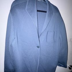 Giorgio Armani Le Collezioni blue knit blazer