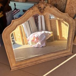 Mirror With Brackets - Heavy Real Wood