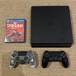 PS4 Slim, Controllers, Spider-Man