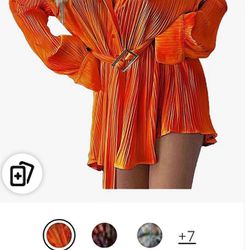 Shirt Dress Orange Size Xl