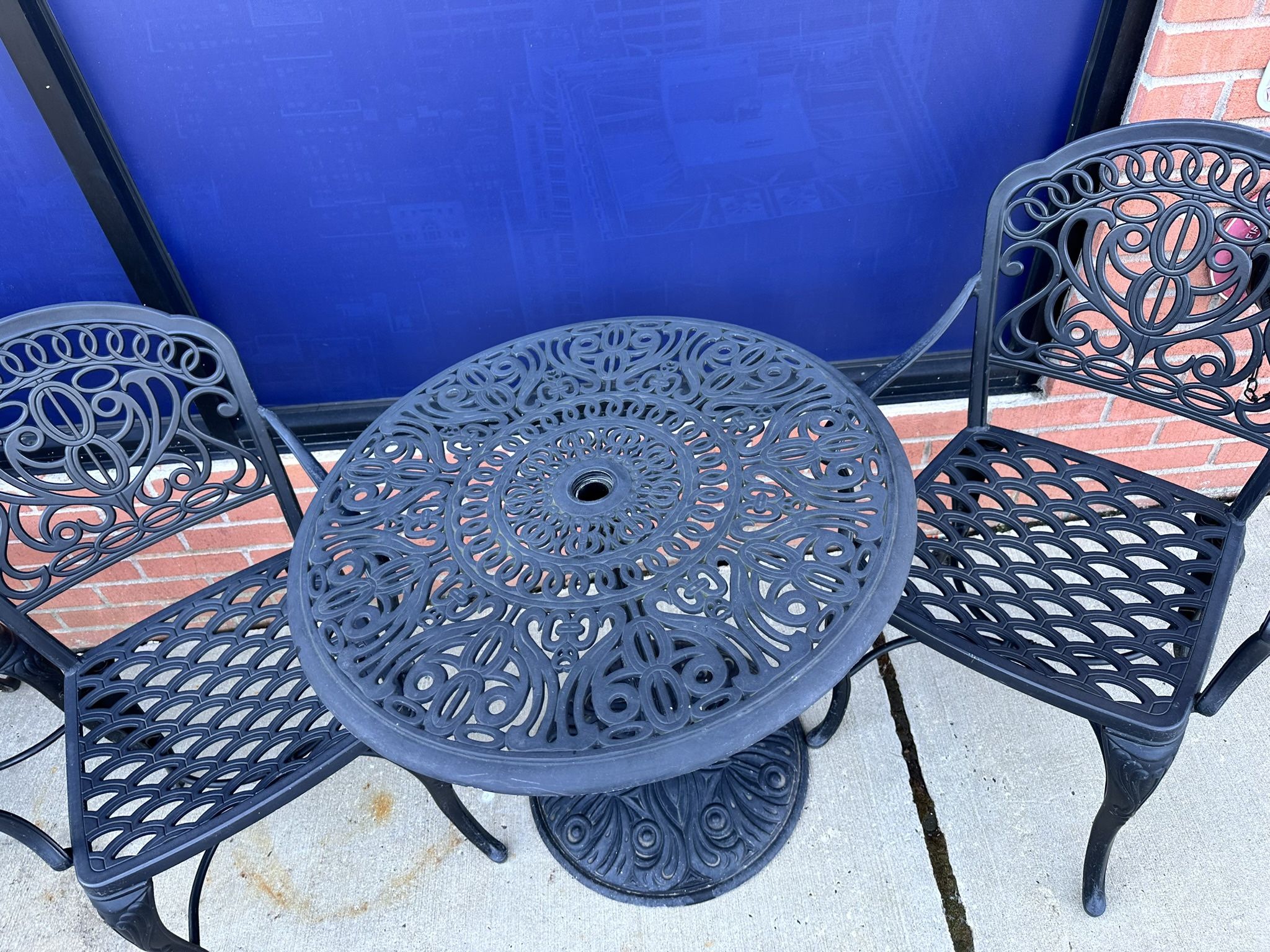 metal outdoor table chairs