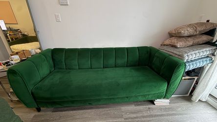 Emerald Green Velvet couch