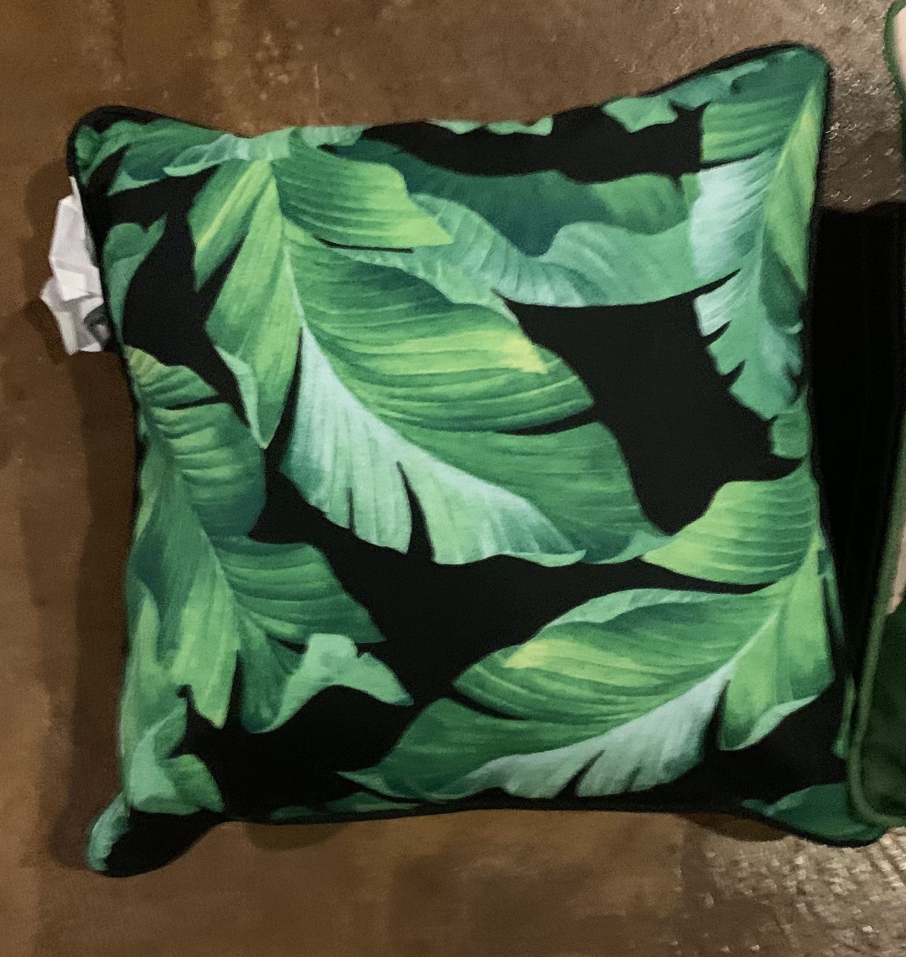 Brand New Safari Leaf Print Indoor/ Outdoor Throw Pillow 