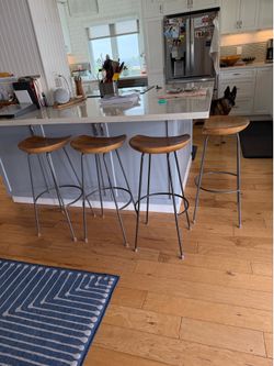 SET of 4 West Elm MangoWood Bar Stools - $400 OBO (La Jolla)
