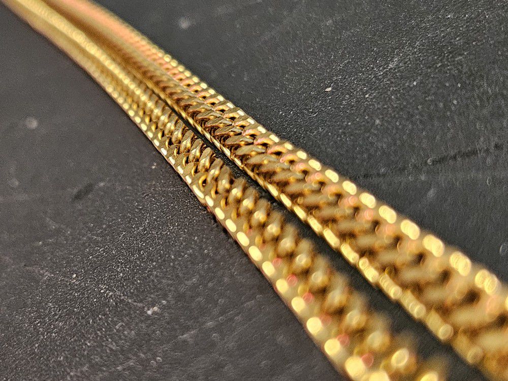 6mm Gold Chain , 18 K Gp