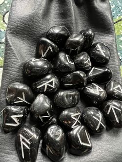 Rune Divination Stones Handmade Onyx