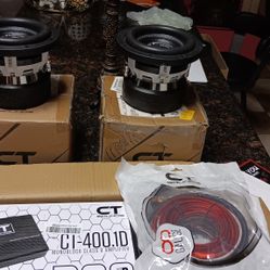 CT Speakers 6 And 1/2 Amplifier And Wires 8 Gauge
