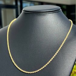 Jewelry 14k solid yellow gold Rope necklace chain 20.00" 2.80mm width round lock