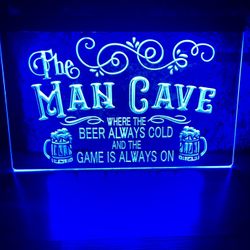 MAN CAVE LED NEON LIGHT SIGN 8x12