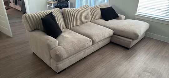 Sectional Couch - Plush Corduroy, Deep Seating