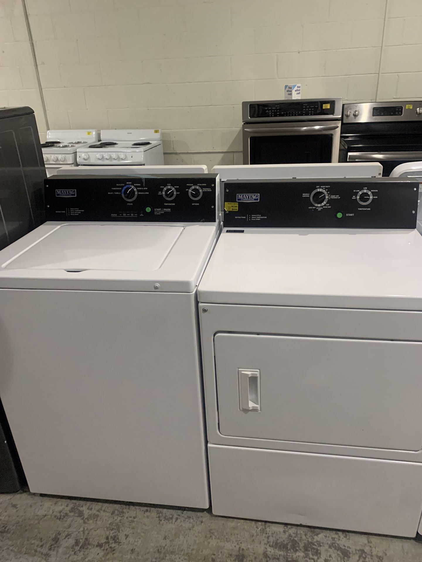 Maytag Commercial Washer Dryer set 