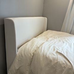 Queen Bed Frame Upholstered White