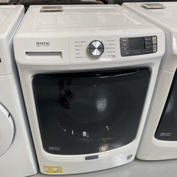 MayTag White Front Load Washer With Extra Power & 12-Hour Fresh Spin Option - 4.5 Cu. Ft.