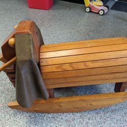 Solid Wood Rocking Elephant 