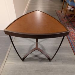 End Table With Leather Top