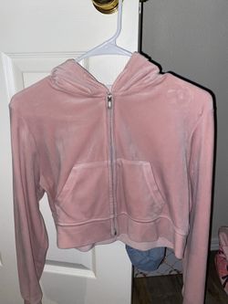 Baby Pink Cropped Zip Up
