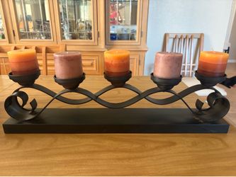Metal Black Matte Candelabra Centerpiece Decor
