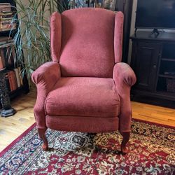 Stylish Recliner Chair, Light Red