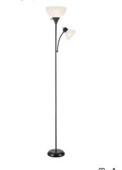 Globe Electric 67135 72" Floor Lamp with Adjustable Reading Light, Bright, Easy-to-Assemble Torchiere for Bedroom, Living Room & Office - Space-Saving