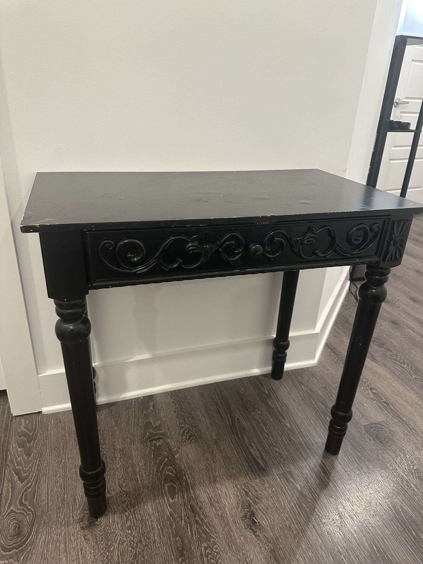 Black Entryway Table with Drawer | Vintage Console Table