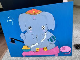 Ganesha Acrylic Painting on Canvas