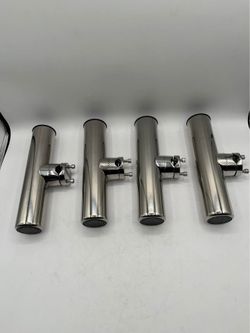 1" Rail Clamp-on Boat Fishing Rod Holders, Stainless Steel, 4 pieces