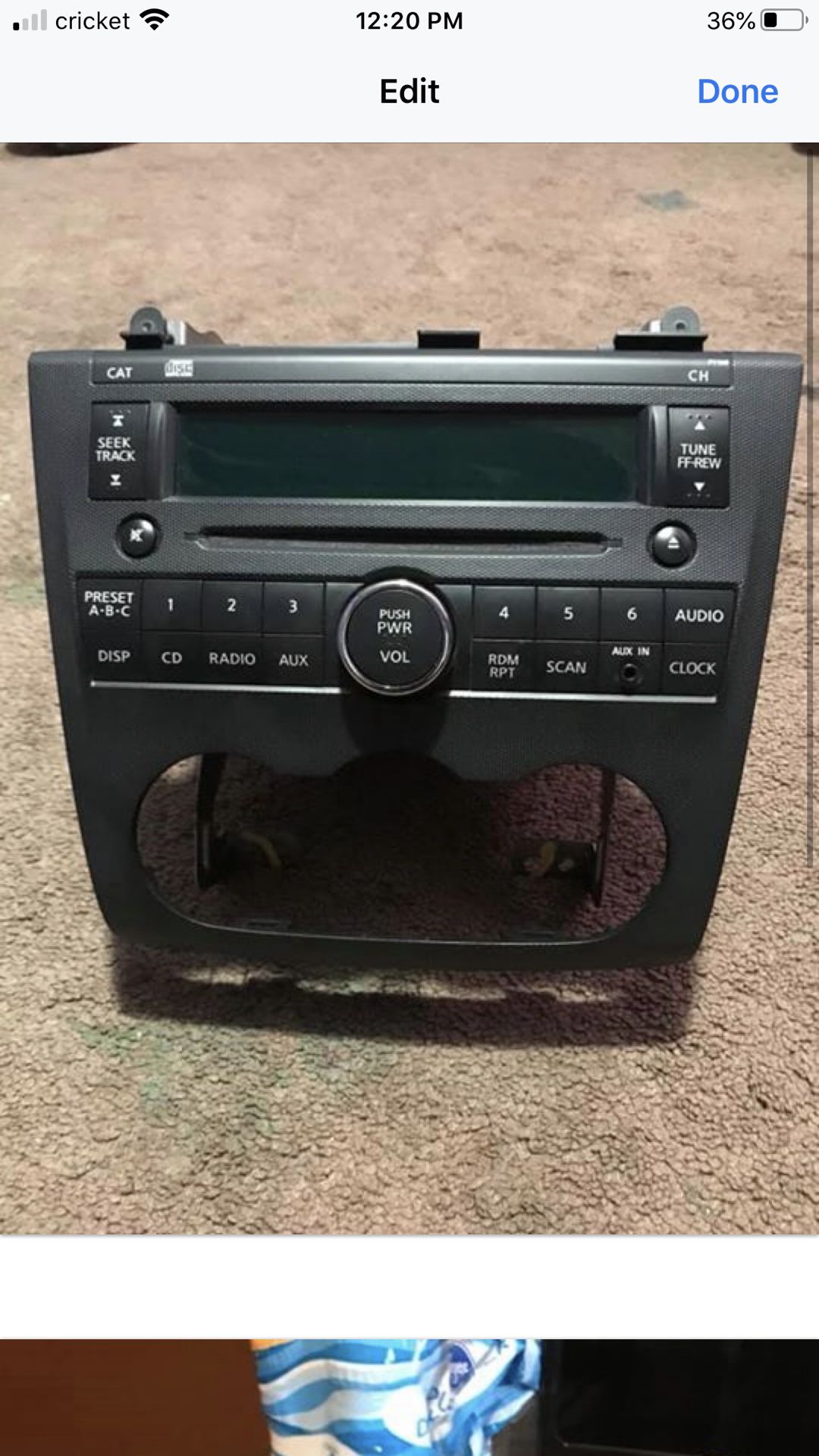 Nissan Altima coupe oem radio