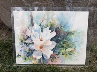 Signed floral water color