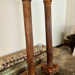 Antique Wood Pedestals