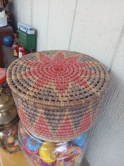 Vintage  Woven Bowl with Lid