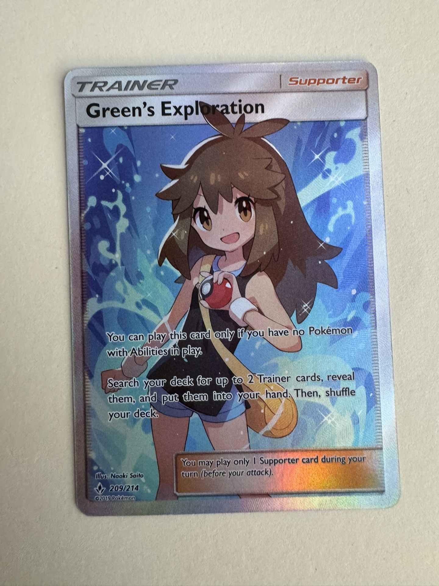 Pokémon TCG Green’s Exploration 209/214 Full Art Trainer Unbroken Bonds