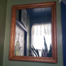 Vintage Folkart Matchstick Mirror