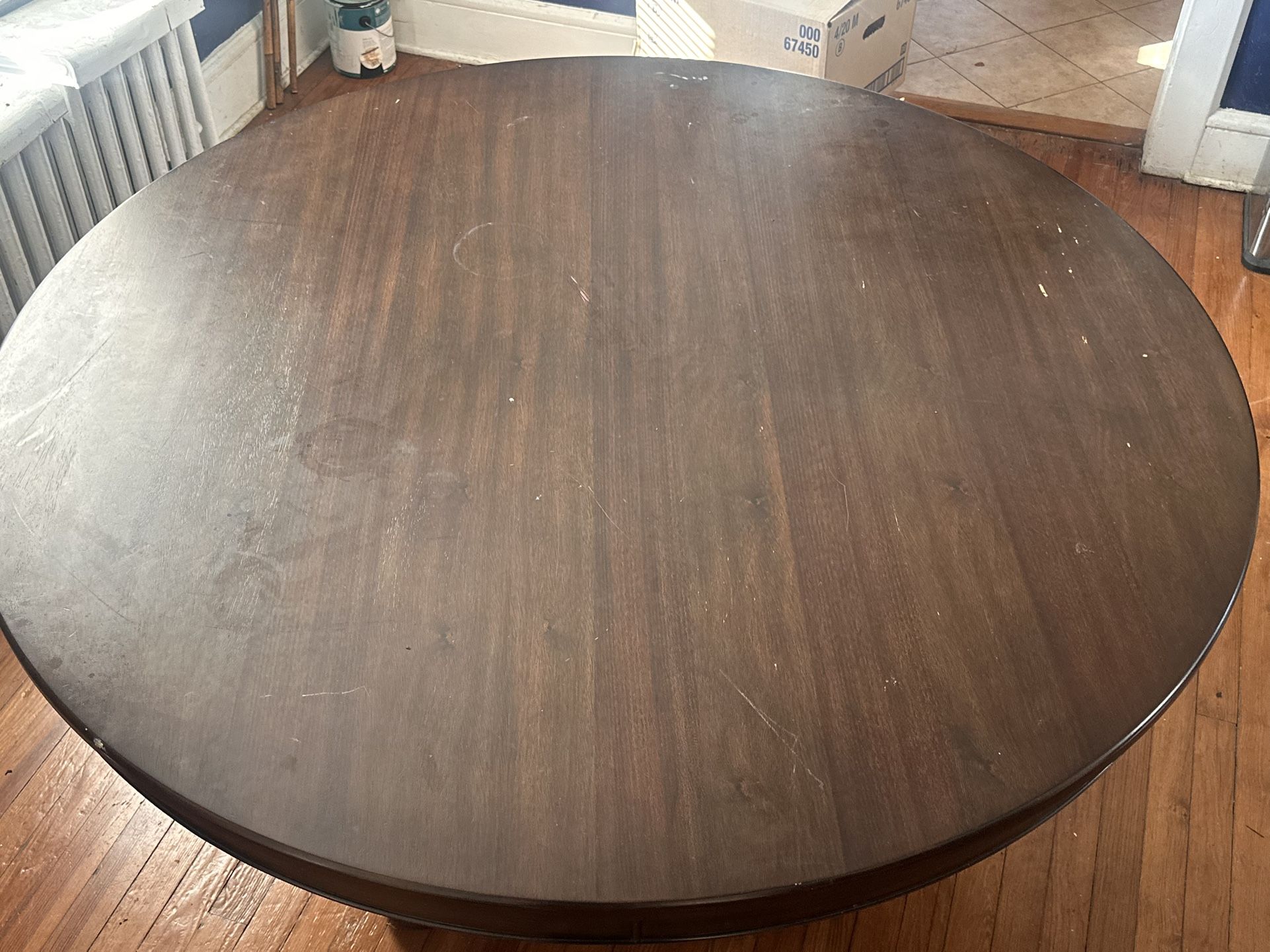 Hardwood Round Dining Table Solid Wood Kitchen Furniture Natural Finish Home