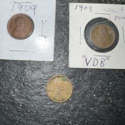 3  1909 Pennies 