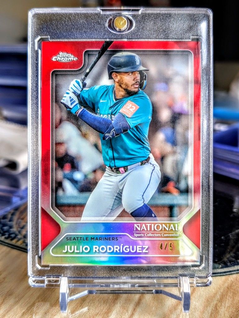 Julio Rodriguez RED #/5 2025 Topps Chrome National SILVER PACK JRod Mariners π±