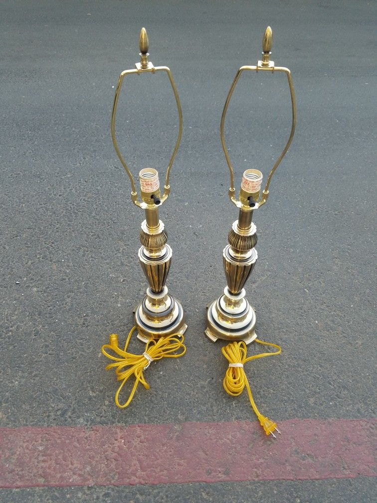 Two Matching Brass Lamps