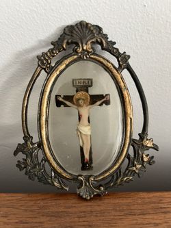 Rare Ornate Framed Crucifix 