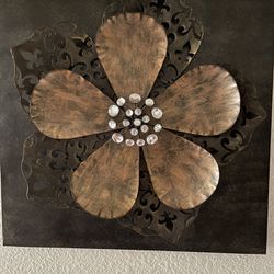 3 Dimensional Metal Flower Wall Art