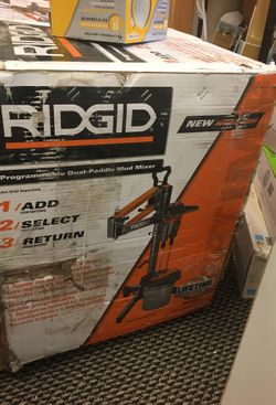 RIDGID Dual Paddle Programmable Power Mixer with Stand