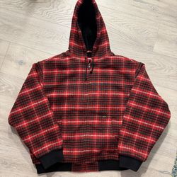 Supreme Plaid Wool Hooded Work Jacket XXL