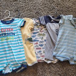 5 Summer Rompers 18-24months Baby Toddler  Boy