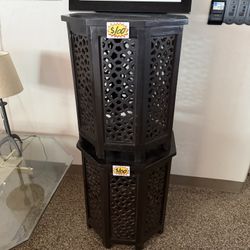 Wooden Decorative Side Table designed wooden side table with lattice pattern.